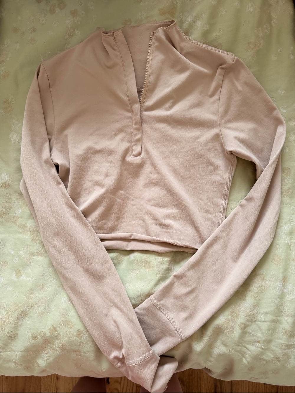 ARE YOU AM I Long-Sleeve Cropped Pullover Top - Blush Pink